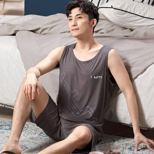 f4h1y men's summer modal vest sleeveless shorts thin large vest pajamas shorts pajamas size loose men's suit home clothes can be w, Black;brown
f4h1y men's summer modal vest sleeveless shorts thin large vest pajamas shorts pajamas size loose men's suit home clothes can be w, Black;brown