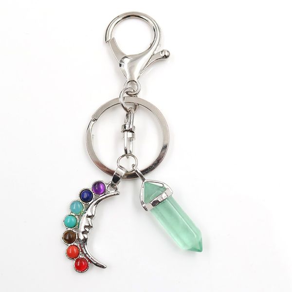 10 pcs silverl plated crescent moon with many colors small beads healing chakra key chain fluorite stone jewelr, Slivery;golden
10 pcs silverl plated crescent moon with many colors small beads healing chakra key chain fluorite stone jewelr, Slivery;golden