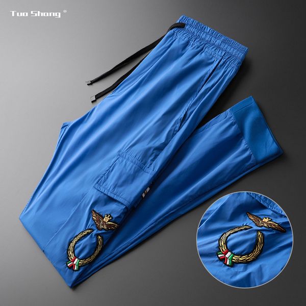 2020 mens thin sports jogger pants new embroidery elastic drawstring casual trousers street fashiondesigner blue joggers men, Black
2020 mens thin sports jogger pants new embroidery elastic drawstring casual trousers street fashiondesigner blue joggers men, Black