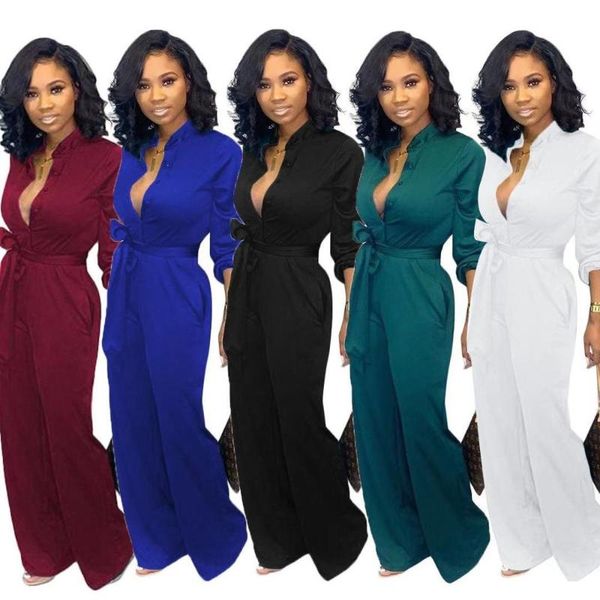 women's jumpsuits & rompers graceful women long sleeves deep v neck sash straight pants fashion lady full length autumn winter, Black;white
women's jumpsuits & rompers graceful women long sleeves deep v neck sash straight pants fashion lady full length autumn winter, Black;white