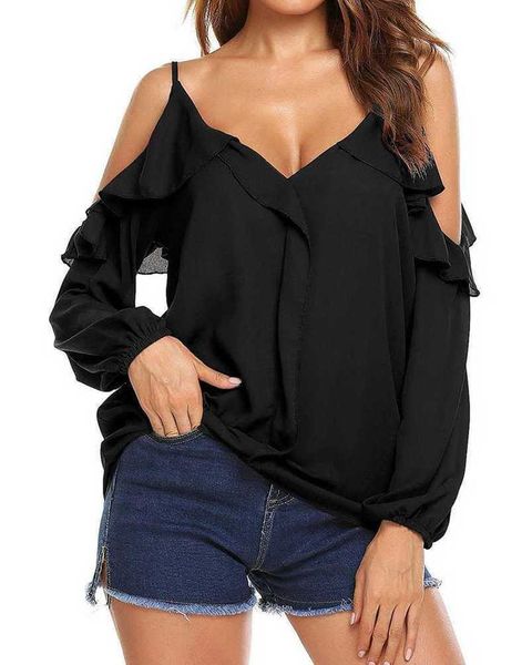 2020 women chiffon and shirts casual loose patchwork ruffles sleeve blouse v neck cold shoulder shirts big size, White
2020 women chiffon and shirts casual loose patchwork ruffles sleeve blouse v neck cold shoulder shirts big size, White