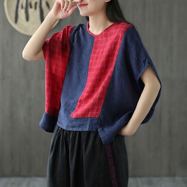 johnature cotton linen retro patchwork irregular o-neck short sleeve pullover t-shirt 2020 summer new loose leisure women, White
johnature cotton linen retro patchwork irregular o-neck short sleeve pullover t-shirt 2020 summer new loose leisure women, White