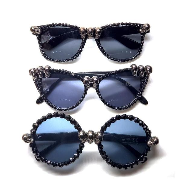 women black skull rhinestone halloween sunglasses 2020 trend gorgeous cat eye sun glasses for ladies round gothic shades, White;black
women black skull rhinestone halloween sunglasses 2020 trend gorgeous cat eye sun glasses for ladies round gothic shades, White;black