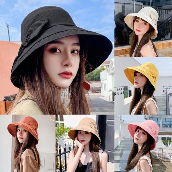 women solid color bowknot wide brim uv protection summer anti-uv upf 50+ sun hat bucket cap sthe flying spit, Blue;gray
women solid color bowknot wide brim uv protection summer anti-uv upf 50+ sun hat bucket cap sthe flying spit, Blue;gray