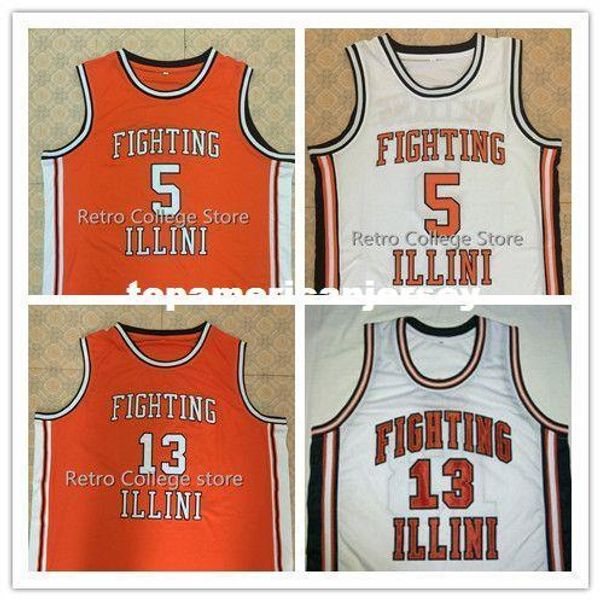 #5 deron williams #13 kendall gill fighting illini high school basketball jersey orange white men's sewn jersey xs-6xl vest jerseys nca, Gray 
#5 deron williams #13 kendall gill fighting illini high school basketball jersey orange white men's sewn jersey xs-6xl vest jerseys nca, Gray