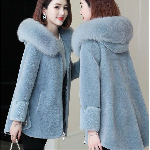 2020 new women winter natural wool fur coat fur collar female real sheep shearing jacket long thick warm overcoats a163, Black
2020 new women winter natural wool fur coat fur collar female real sheep shearing jacket long thick warm overcoats a163, Black