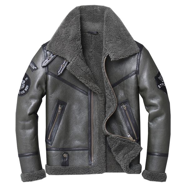 winter natural sheepskin thick fur coat,classic wool shearling,warm genuine leather jacket,mens plus size outwear, Black
winter natural sheepskin thick fur coat,classic wool shearling,warm genuine leather jacket,mens plus size outwear, Black