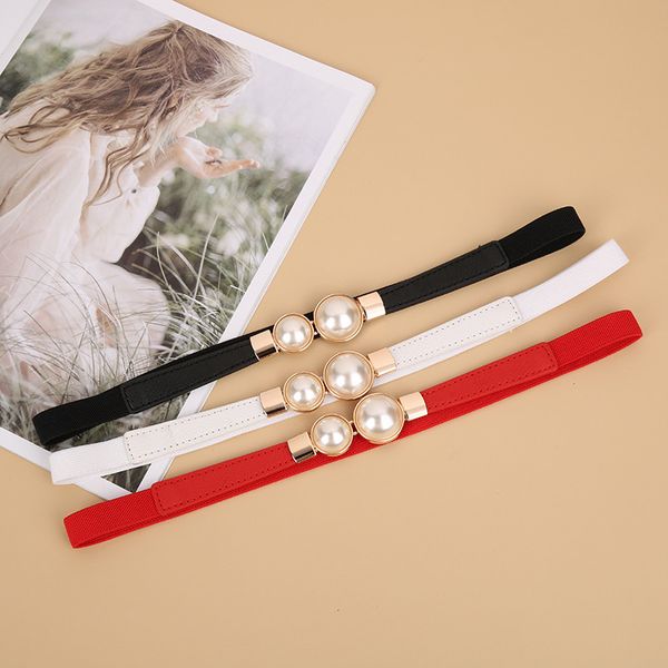 women double pearl belt female black red white pu leather dress skirt waist elastic thin belts ladies designer waistband 272, Black;brown
women double pearl belt female black red white pu leather dress skirt waist elastic thin belts ladies designer waistband 272, Black;brown