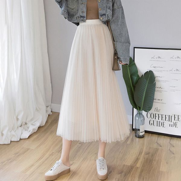 3 layers long pleated tulle summer skirt women fashion 2020 korean school cute high waist maxi tutu skirt female pink apricot, Black
3 layers long pleated tulle summer skirt women fashion 2020 korean school cute high waist maxi tutu skirt female pink apricot, Black