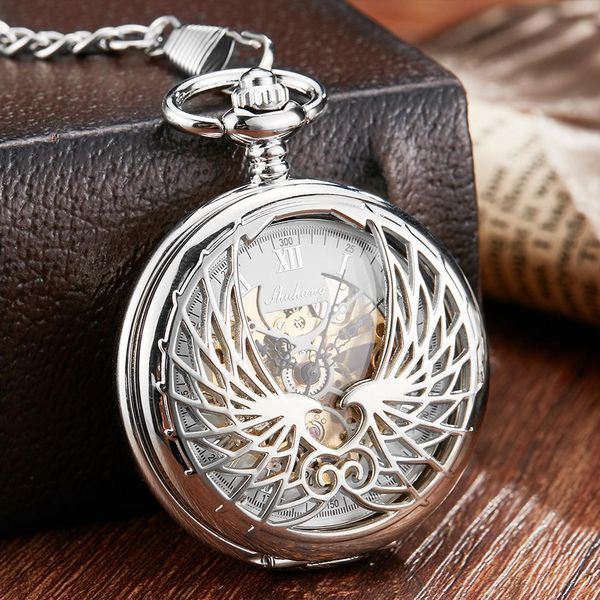 luxury mechanical pocket watch with chain angel wings hollow hand winding pendant clock men women gold sliver flip fob watches t200502, Slivery;golden
luxury mechanical pocket watch with chain angel wings hollow hand winding pendant clock men women gold sliver flip fob watches t200502, Slivery;golden