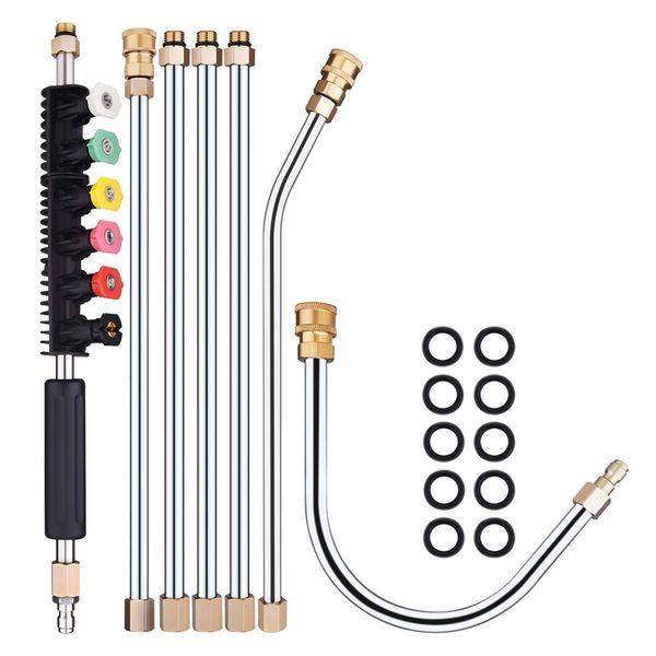 pressure washer wand extension, 7.5 ft replacement lance with 6 spray nozzle tips,30 degrees curved rod,gutter cleaner, 10 repla
pressure washer wand extension, 7.5 ft replacement lance with 6 spray nozzle tips,30 degrees curved rod,gutter cleaner, 10 repla