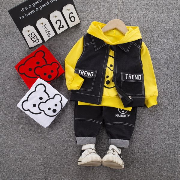 для младенцев мальчиков наборы мультфильм медведь printed hood tshirt + жилет + тяжелое дыхание осени детская одежда оптом 2020, White
для младенцев мальчиков наборы мультфильм медведь printed hood tshirt + жилет + тяжелое дыхание осени детская одежда оптом 2020, White
