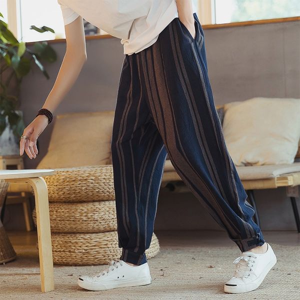 chinese style men's cotton linen casual pants striped long trousers size m-xxxl loose male s33, Black
chinese style men's cotton linen casual pants striped long trousers size m-xxxl loose male s33, Black