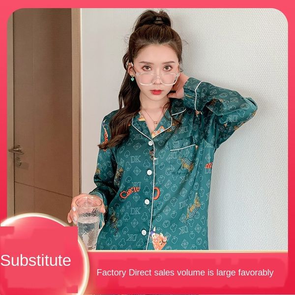 women's summer fashion printing trendy lapel cardigan casual long sleeve spinning pajamas pajamas real silk thin home clothes, Blue;red
women's summer fashion printing trendy lapel cardigan casual long sleeve spinning pajamas pajamas real silk thin home clothes, Blue;red