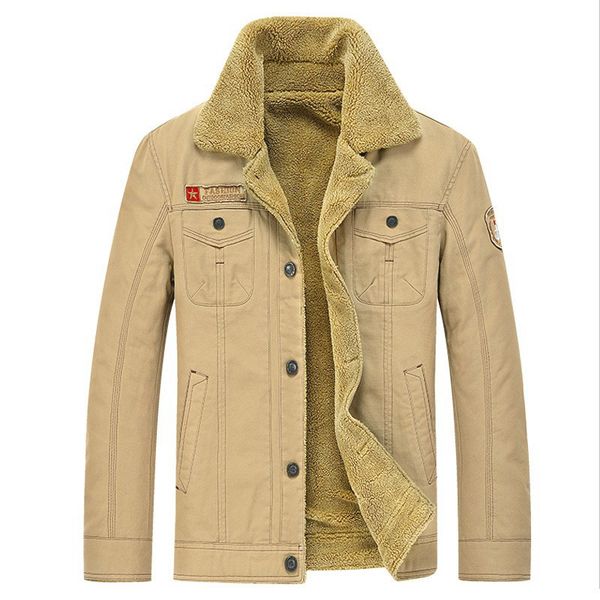 men's velvet jacket cotton tough guy solid color warm flight jacket increase outdoor thickening men's winter clothing, Black;brown 
men's velvet jacket cotton tough guy solid color warm flight jacket increase outdoor thickening men's winter clothing, Black;brown