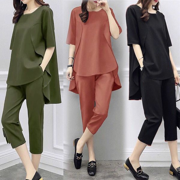 new women's casual sport set stylish street twin-piece t-shirt + cropped trousers cotton polyester blend loose cool size s-4xl, White
new women's casual sport set stylish street twin-piece t-shirt + cropped trousers cotton polyester blend loose cool size s-4xl, White