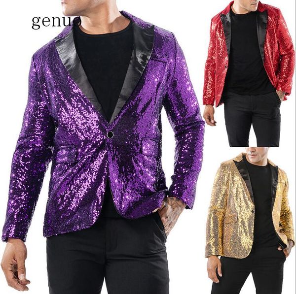 2020 shiny gold sequin glitter blazer jacket men nightclub prom one button suit blazer men dj stage singer blazers costume homme, White;black
2020 shiny gold sequin glitter blazer jacket men nightclub prom one button suit blazer men dj stage singer blazers costume homme, White;black
