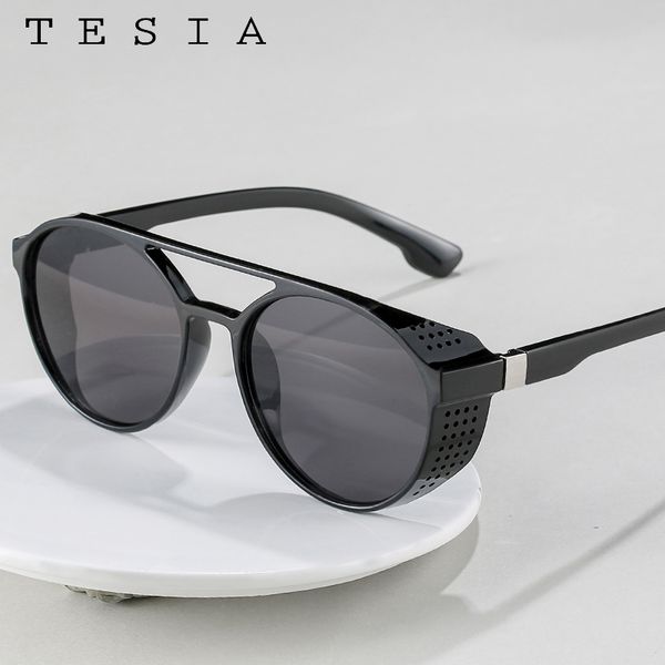 men women steam punk sun glasses shields round sunglasses double beam mirror coating lens sunglass flat black blue shades, White;black
men women steam punk sun glasses shields round sunglasses double beam mirror coating lens sunglass flat black blue shades, White;black