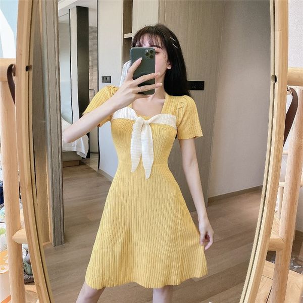 женщины dressises 2020 летний новый сладкий лук юбка color matching slim-fit a- линия вязаная с коротким рукавом платья женщин, White;black
женщины dressises 2020 летний новый сладкий лук юбка color matching slim-fit a- линия вязаная с коротким рукавом платья женщин, White;black