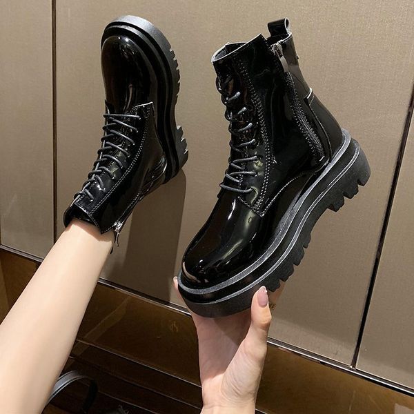 shoes lady boots round toe luxury designer summer booties low heels booties rock ladies autumn fashion mid calf rubber, Black
shoes lady boots round toe luxury designer summer booties low heels booties rock ladies autumn fashion mid calf rubber, Black