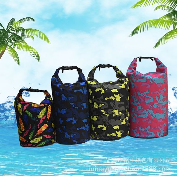 creative outdoor camping products camouflage pvc mesh waterproof outdoor waterproof bucket swimming bucket bag sports bag