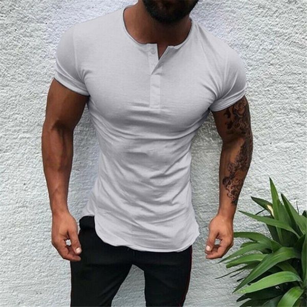 helisopus men short sleeve t shirt slim fit buttons summer t shirts muscle tees, White;black
helisopus men short sleeve t shirt slim fit buttons summer t shirts muscle tees, White;black