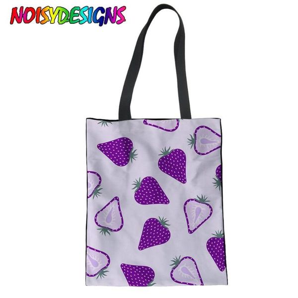 noisydesigns women canvas reusable shopping shoulder bag casual purple strawberry prints book tote bags for female student girls
noisydesigns women canvas reusable shopping shoulder bag casual purple strawberry prints book tote bags for female student girls