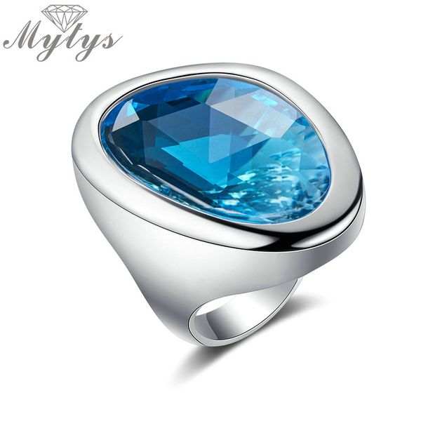 mytys clear ocean blue ring for women fashion cocktail ring statement jewelry silver color big glass stone r2133, Golden;silver
mytys clear ocean blue ring for women fashion cocktail ring statement jewelry silver color big glass stone r2133, Golden;silver