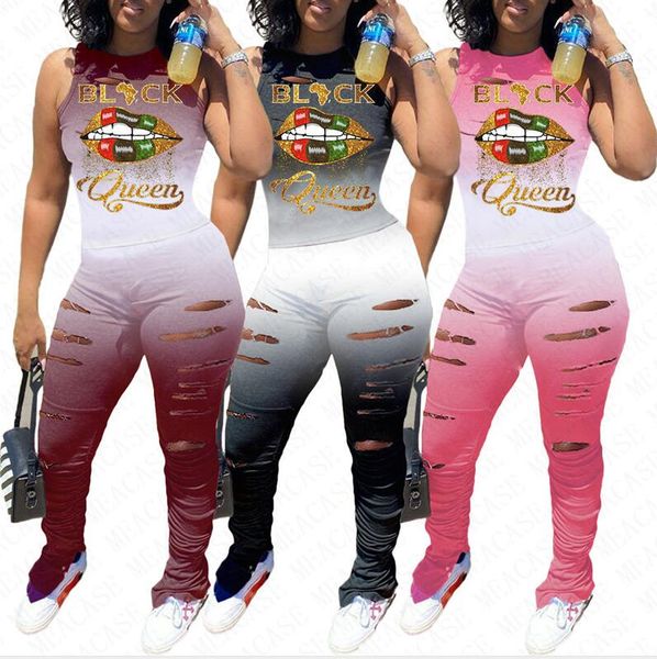 plus size women lips tracksuit designer letters sleeveless vest tees t-shirt ripple holes pants suit color gradient sportwear d71609, White
plus size women lips tracksuit designer letters sleeveless vest tees t-shirt ripple holes pants suit color gradient sportwear d71609, White