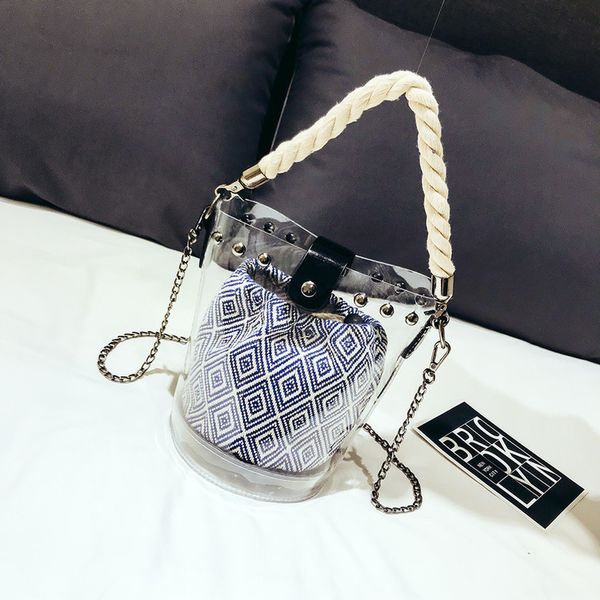 messenger bag alloy bracelet braided plain rope multiple layers of friendship bracelet jelly transparent bucket bag may9
messenger bag alloy bracelet braided plain rope multiple layers of friendship bracelet jelly transparent bucket bag may9
