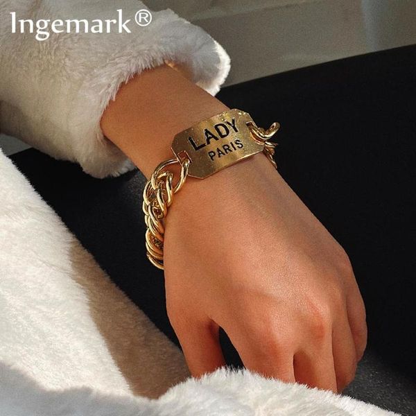 ingemark punk lady paris letter chunky chain bracelets women 2020 steampunk twisted link bracelet bangles men fashion jewelry, Black
ingemark punk lady paris letter chunky chain bracelets women 2020 steampunk twisted link bracelet bangles men fashion jewelry, Black