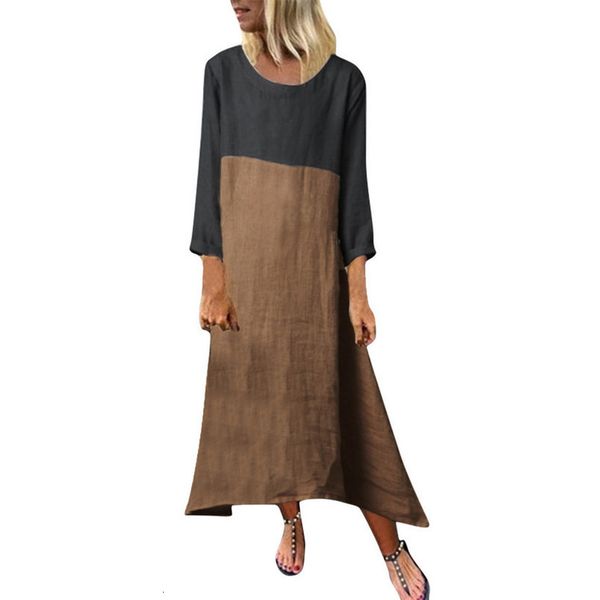 new fashion women plus size casual loose long sleeve solid lady splice linen long maxi dress wholesale ship, Black;gray
new fashion women plus size casual loose long sleeve solid lady splice linen long maxi dress wholesale ship, Black;gray