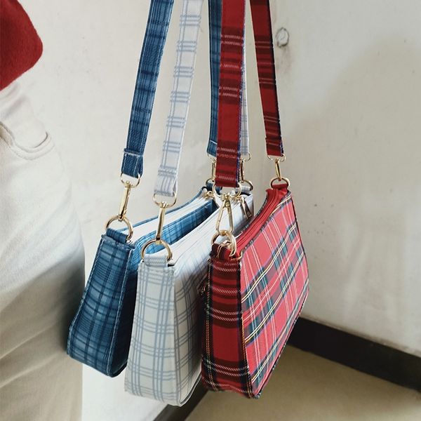 women's 2019 new red plaid bachelor fashion shoulder bagall-match shoulder messenger bag underarm bag, White
women's 2019 new red plaid bachelor fashion shoulder bagall-match shoulder messenger bag underarm bag, White