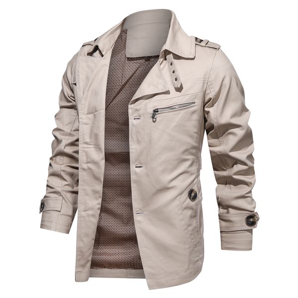 2020 new autumn jacket men lapel fashion solid color autumn mens jacket business casual single breasted trench coat men, Tan;black
2020 new autumn jacket men lapel fashion solid color autumn mens jacket business casual single breasted trench coat men, Tan;black