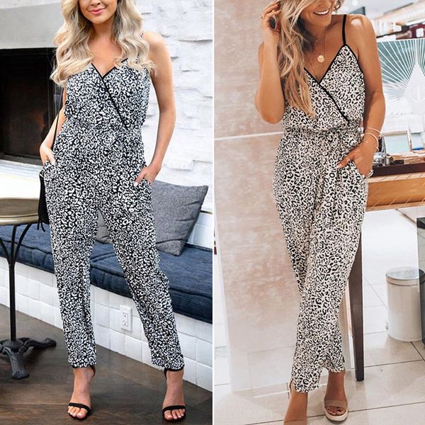 womens jumpsuit summer leopard print backless elegant one piece outfit women clothes with pocket, Black;white
womens jumpsuit summer leopard print backless elegant one piece outfit women clothes with pocket, Black;white