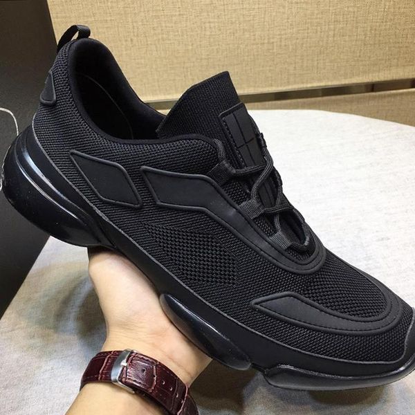 new arrival knit fabric cloudbust sneakers men shoes fast delivery fashion type breathable chunky sneakers luxury sports low men shoes, Black