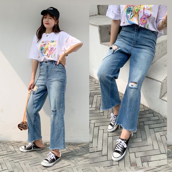 large size women's ripped straight tube fat mm women's summer loose light color denim pants jeans and jeans k1000, Blue
large size women's ripped straight tube fat mm women's summer loose light color denim pants jeans and jeans k1000, Blue