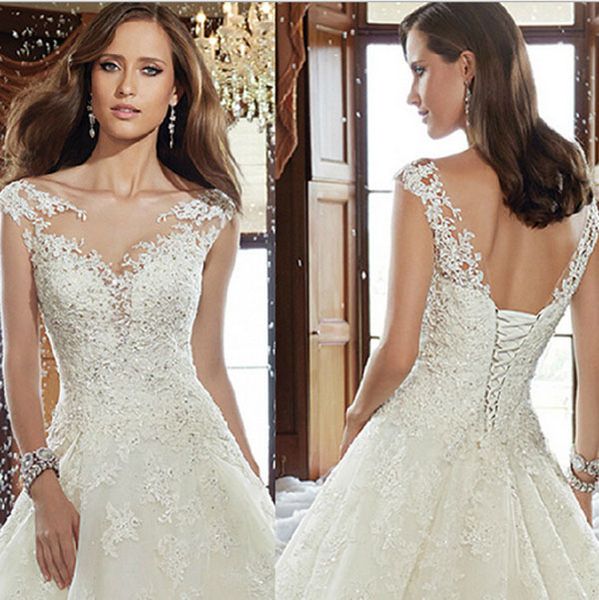 bride's double shoulder lace wedding dress double shoulder tailed wedding dress slim, White
bride's double shoulder lace wedding dress double shoulder tailed wedding dress slim, White
