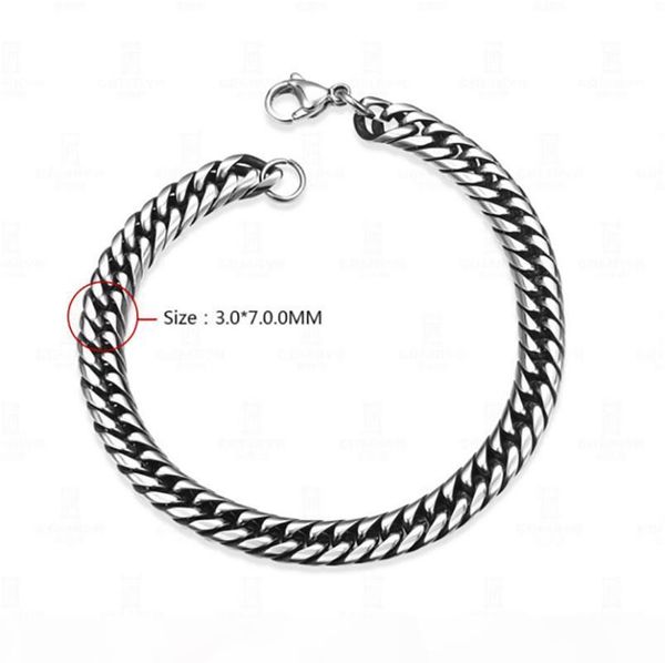 r 20cm mens women 316l silver stainless steel 7mm interlock snake bones link chain bracelet, Black 
r 20cm mens women 316l silver stainless steel 7mm interlock snake bones link chain bracelet, Black