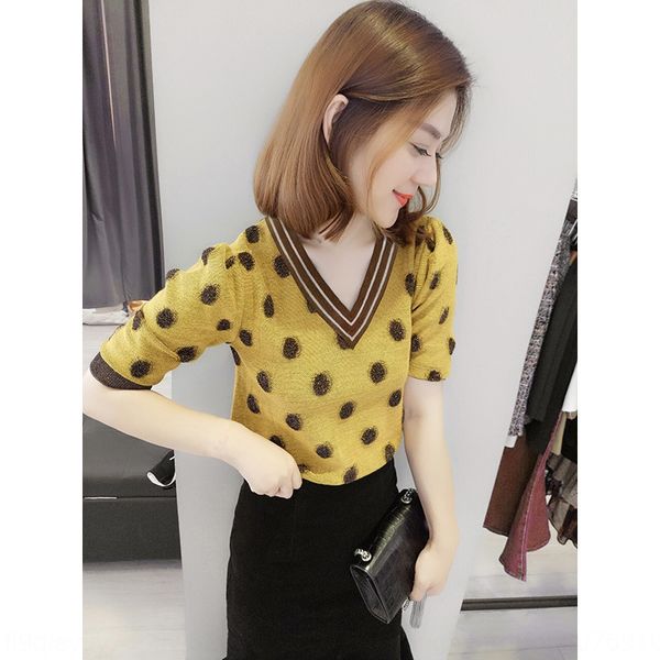 bobowaltz2020 summer new european fashion polka dot v-neck half sleeve sweater sweater sweater, White
bobowaltz2020 summer new european fashion polka dot v-neck half sleeve sweater sweater sweater, White