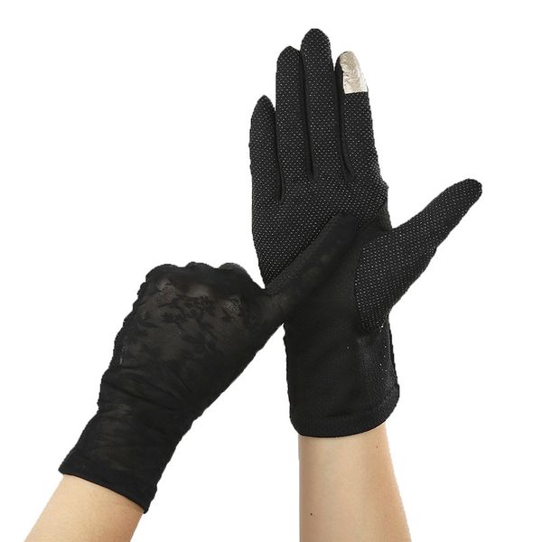 five fingers gloves female summer sunscreen silk sun driving cycling breathable mitten women dot non-slip bow touch screen thin typing glove, Blue;gray
five fingers gloves female summer sunscreen silk sun driving cycling breathable mitten women dot non-slip bow touch screen thin typing glove, Blue;gray