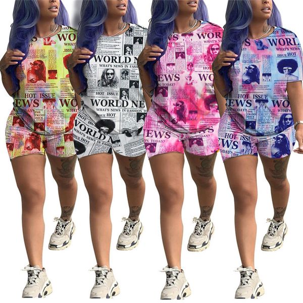 газета printed женщины tracksuit короткий рукав футболки топы + шорты 2 шт костюм лето футболки нижнее мода дизайн спорт одежды set, White
газета printed женщины tracksuit короткий рукав футболки топы + шорты 2 шт костюм лето футболки нижнее мода дизайн спорт одежды set, White
