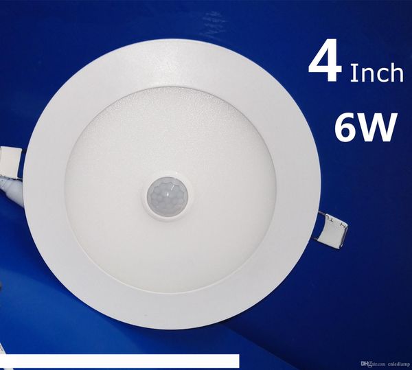 6w 9w 12w Recessed Led Panel Light Pir Motion Sensor Flush Mounted Downlight Human Body Induction Led Ceiling Light Ac185-265v