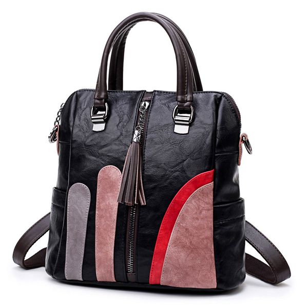 women multipurpose 3-in-1backpack female soft genuine leather shoulder bag for girl mochila contrast splice travel bag rucksack
women multipurpose 3-in-1backpack female soft genuine leather shoulder bag for girl mochila contrast splice travel bag rucksack