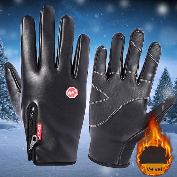 winter outdoor leather men' and women' full fingers warm plus velvet riding climbing waterproof anti-skid warm gloves and gloves, Blue;gray
winter outdoor leather men' and women' full fingers warm plus velvet riding climbing waterproof anti-skid warm gloves and gloves, Blue;gray