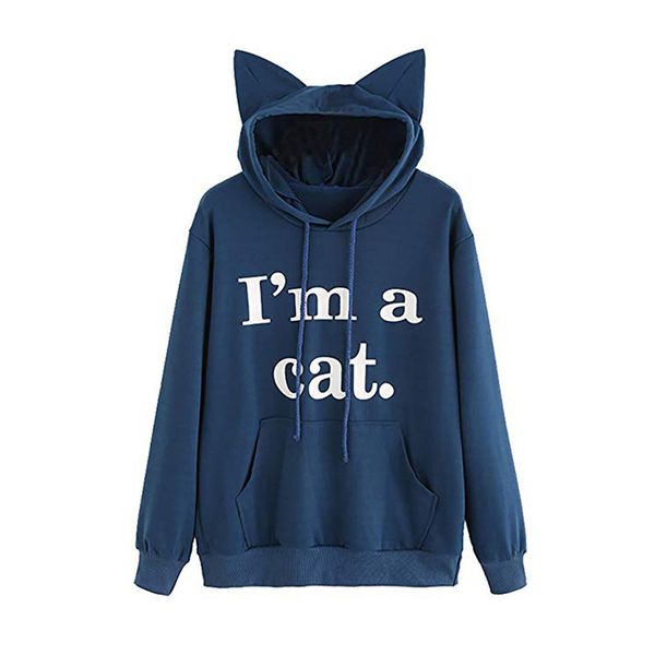 2020 european and american hooded long-sleeved shirt cat loose autumn and winter new wild casual hoodie, Black
2020 european and american hooded long-sleeved shirt cat loose autumn and winter new wild casual hoodie, Black