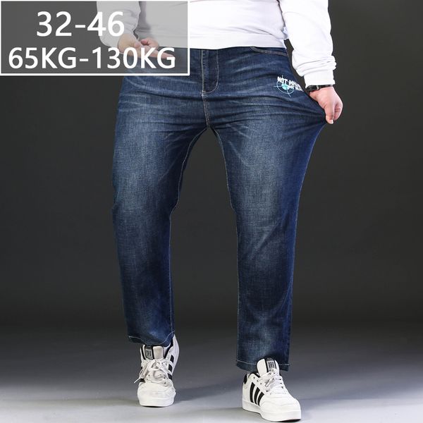 44 46 new casual large size jeans men plus fertilizer to increase the individuality fashion hip-hop jeans loose straight pants, Blue
44 46 new casual large size jeans men plus fertilizer to increase the individuality fashion hip-hop jeans loose straight pants, Blue