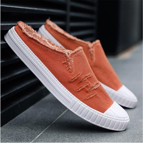 summer baotou half slippers men's sandals lazy one pedal canvas no heel sandals trend personality men's slippers, Black
summer baotou half slippers men's sandals lazy one pedal canvas no heel sandals trend personality men's slippers, Black