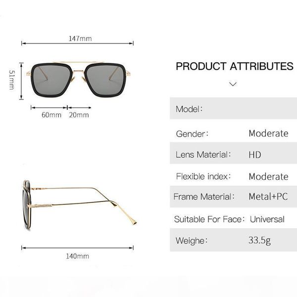 y personality metal square frame uv resistant sunglasses avengers iron man gray glasses for male fashion summer jewelry accessories dr3, White;black 
y personality metal square frame uv resistant sunglasses avengers iron man gray glasses for male fashion summer jewelry accessories dr3, White;black