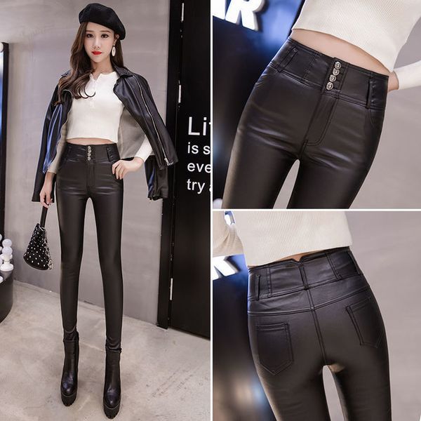 winter warm women pants dropshipping female pu leather velvet ankle length trousers elastic pencil skinny pants womens tight pants 040, Black
winter warm women pants dropshipping female pu leather velvet ankle length trousers elastic pencil skinny pants womens tight pants 040, Black